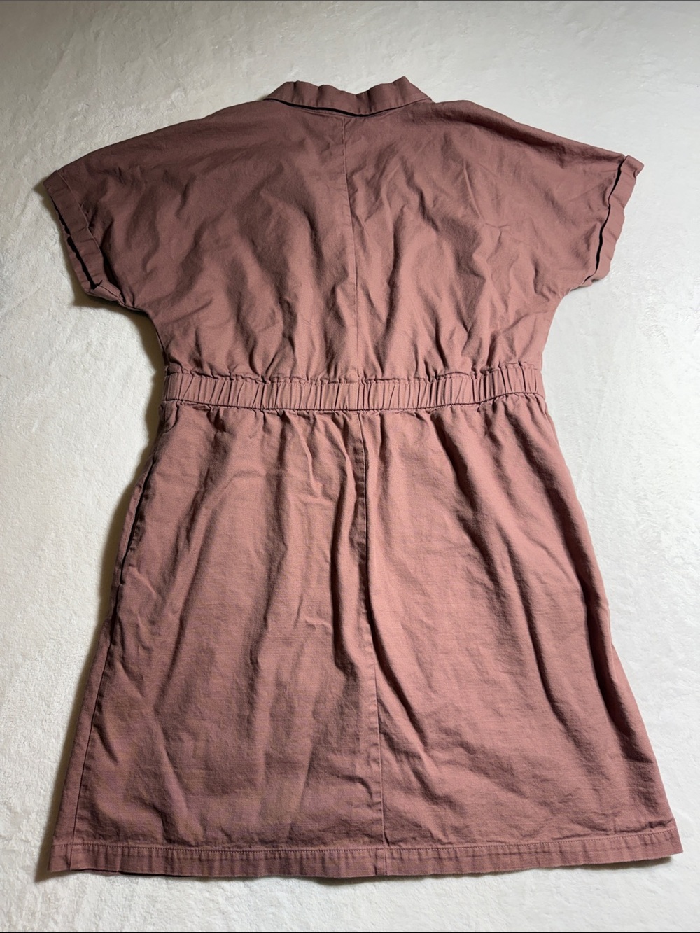 LOFT Rust Button-Front Mini Dress - Picture 5 of 8